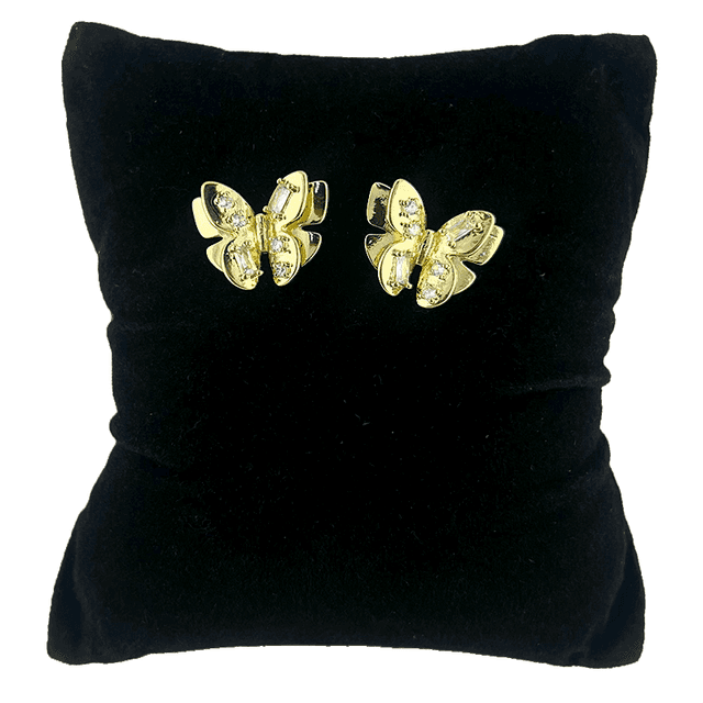BRINCO BORBOLETA DOURADA COM ZIRCONIA